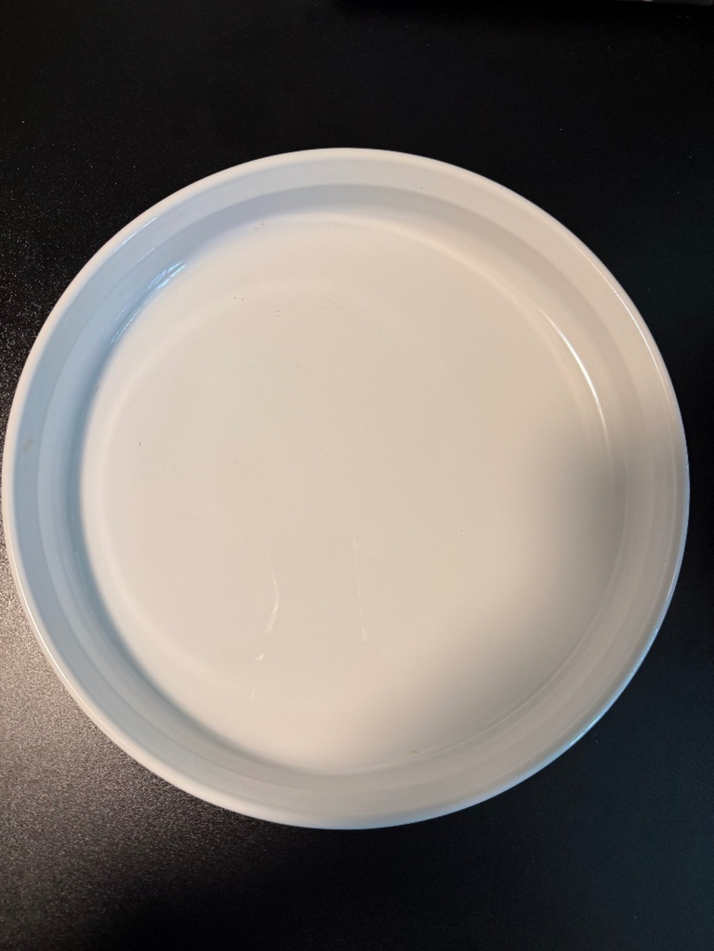 vintage Corning Ware round white fluted baking dish